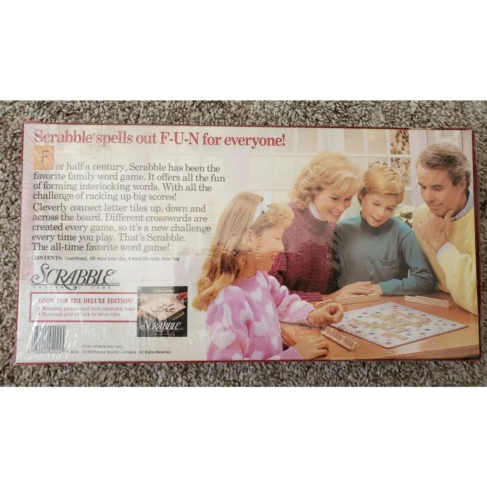 Vintage 1989 Milton Bradley Scrabble Crossword Board Game NEW SEALED HTF rare